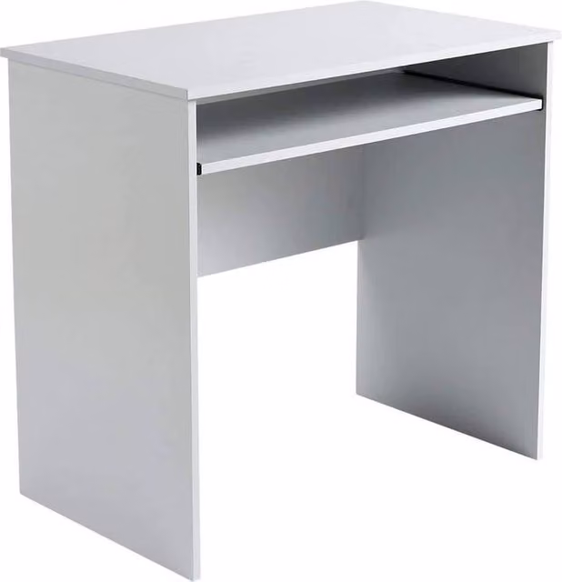 FORGEVIO Modern Computer Desk and Laptop Workstation in Grey and White – 1