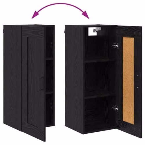 vidaXL Modern Black Highboard with 3 Drawers and Internal Shelves, W/D/H: 34.0 x 31.2 x 180.0 cm – 4