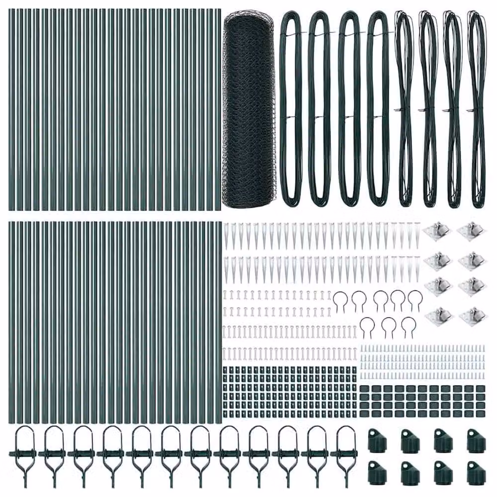 Berkfield Home Green Steel Hexagon Wire Fence Roll, W: 0.6 m, L: 100 m – 4