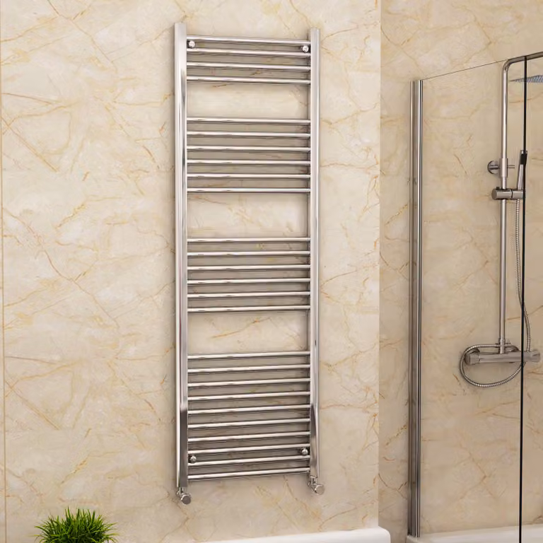Royal Bathrooms Arno Heated Towel Rail Straight Ladder, Chrome, H: 160 cm, W: 40 cm