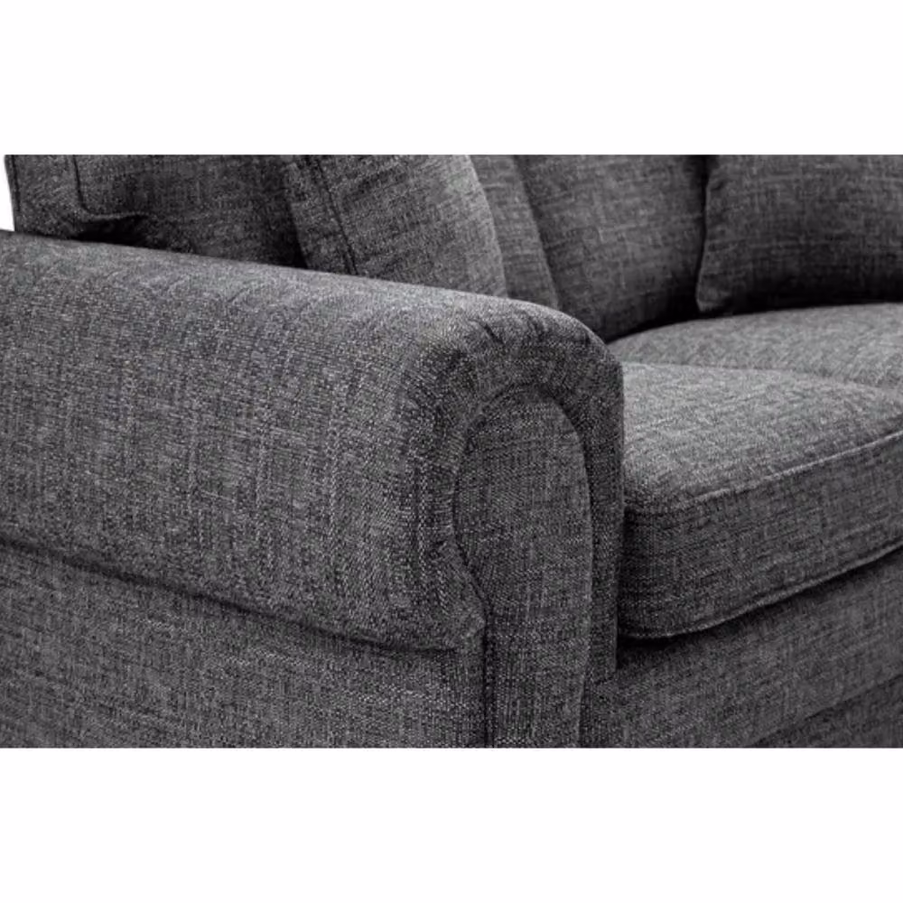 Snug Furniture Birmingham Ltd Wilcot Grey Fabric 3+2 Sofa Set with Scatter Cushions – 3