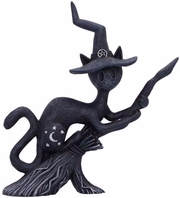 Nemesis Now Spell Cat Black and Silver Figurine, H 15 cm x W 6 cm
