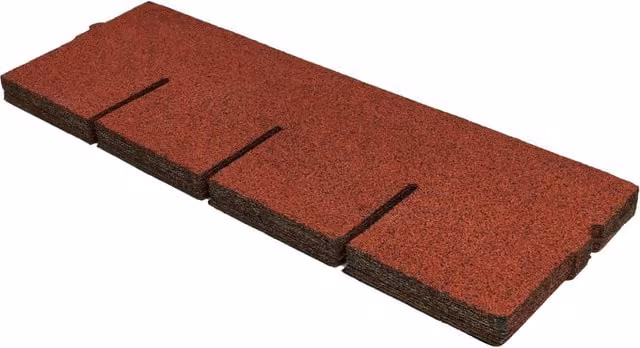 NOVECRAFTO Premium Red Bitumen Roof Shingles for Sheds and Gazebos, 20 Pieces