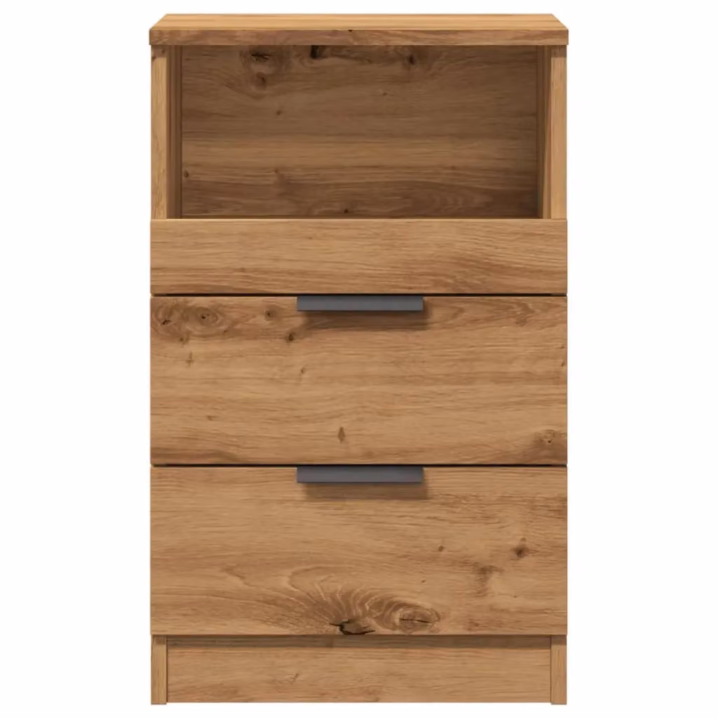 Berkfield Home Artisan Oak Bedside Cabinets, 2 Piece Set in Brown, W/D/H: 40 x 36 x 65 cm – 3