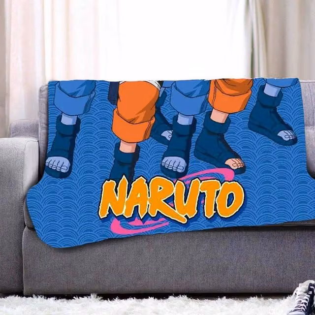 Naruto Shadow Clones Fleece Blanket in Mid Blue, Crib Size