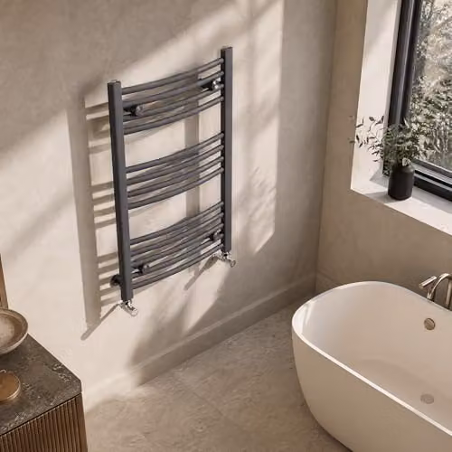 Balterley Anthracite Curved Vertical Towel Rail, W: 50 cm, H: 70 cm – 7