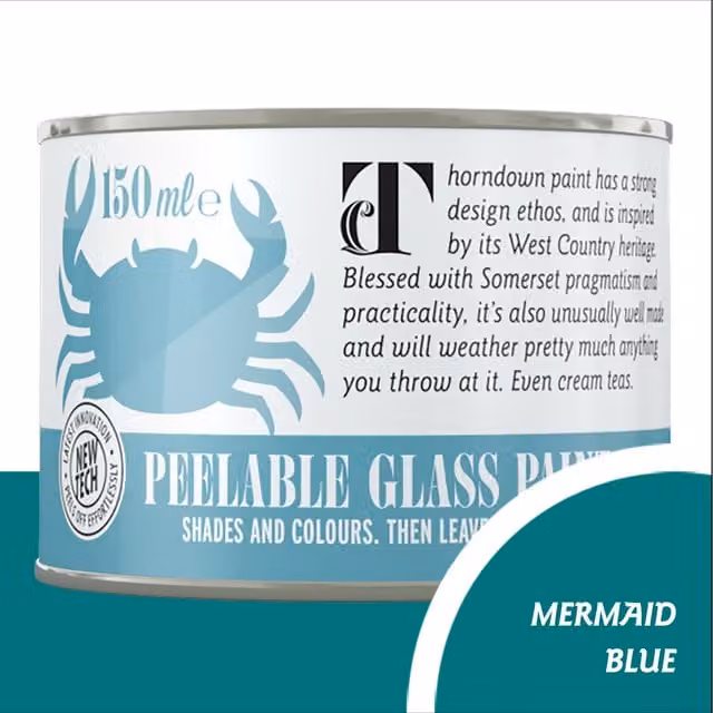 Thorndown Mermaid Blue Peelable Glass Paint in Satin Blue
