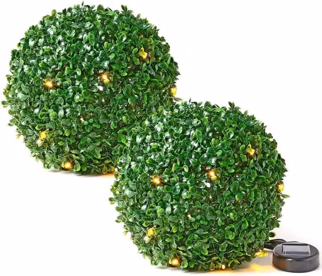 MantraRaj Solar Powered LED Topiary Garden Ball Light, Green, Diameter: 28 cm
