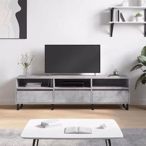 vidaXL Industrial TV Cabinet in Grey, W: 150 cm, D: 30 cm, H: 44.5 cm – 2