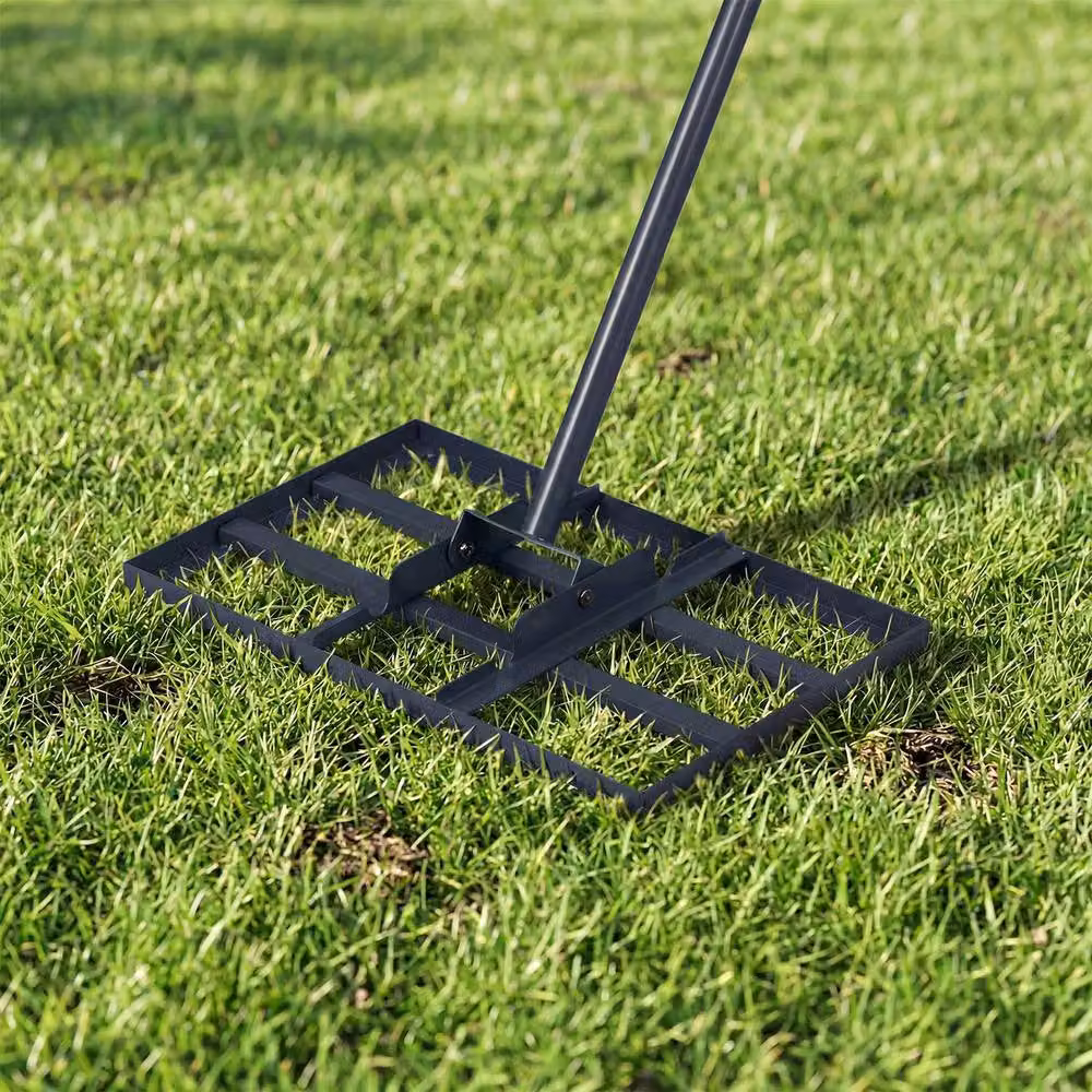 Costway Heavy-Duty Metal Lawn Leveling Rake with Adjustable Handle in Black – 2
