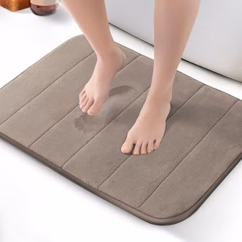 Keplin Memory Foam Bath Mat, Beige, W: 50 cm, D: 60 cm