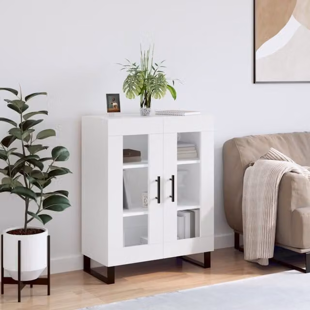 Berkfield Home Classic White Sideboard W/D/H: 69.5 x 34 x 90 cm
