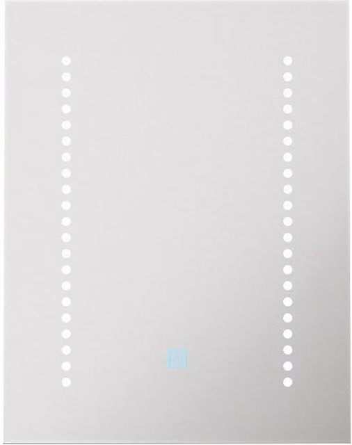Loops White LED Bathroom Mirror with Tunable White Light, Demister and Shaver Socket, W: 39 cm, H: 50 cm