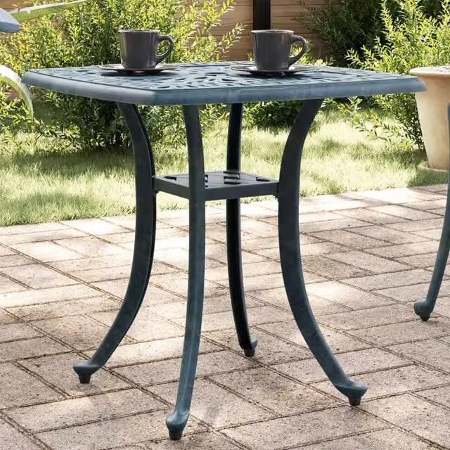 Berkfield Home Green Cast Aluminium Garden Table W/D/H: 53 x 53 x 53 cm – 1