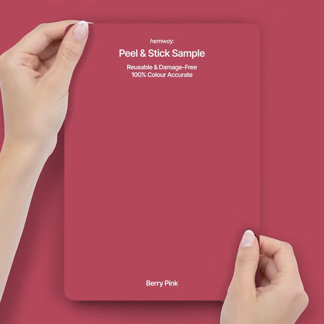 Hemway Interior Paint Sample Peel and Stick Swatch in Berry Pink