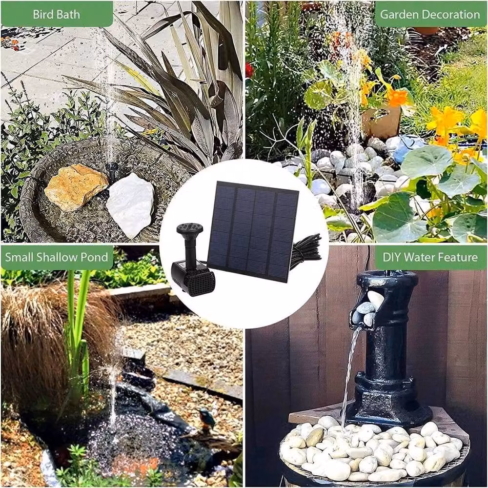 KORVIXA Solar Pond Pump Kit Submersible Fountain for Garden Water Features, Black – 7