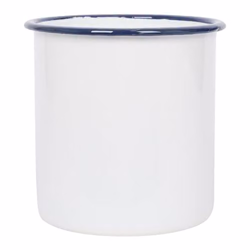 Argon Tableware White and Blue Enamel Stainless Steel Utensil Holder