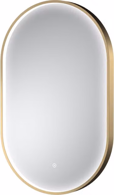 Balterley Oval LED Bathroom Mirror with Demister and Touch Sensor in Gold, W: 50 cm, H: 80 cm – 1