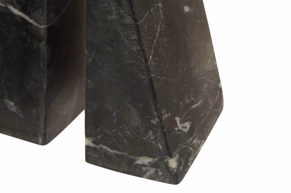 Premier Housewares Black Marble Abstract Bookends Set of 2, W/D/H: 11 x 6 x 16 cm – 3