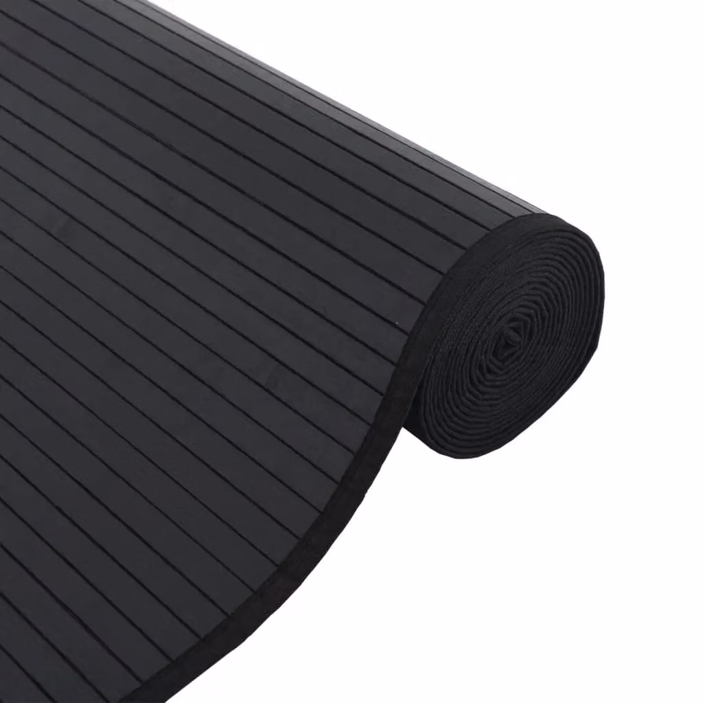 Berkfield Home Rectangular Bamboo Rug in Black, W/D/H: 100 x 1000 cm – 4