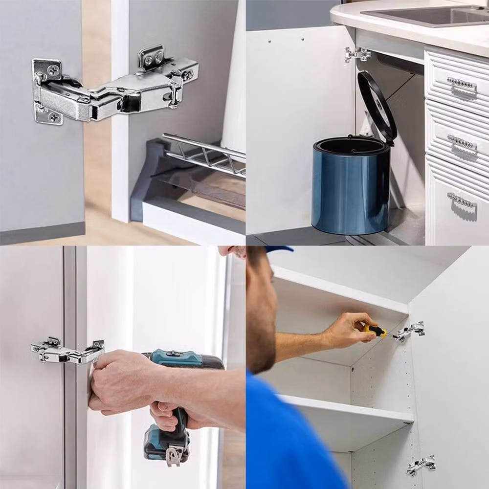 NESTLUNE 2-Piece Soft Close 165 Degree Clip-On Kitchen Cabinet Hinges in Silver – 3