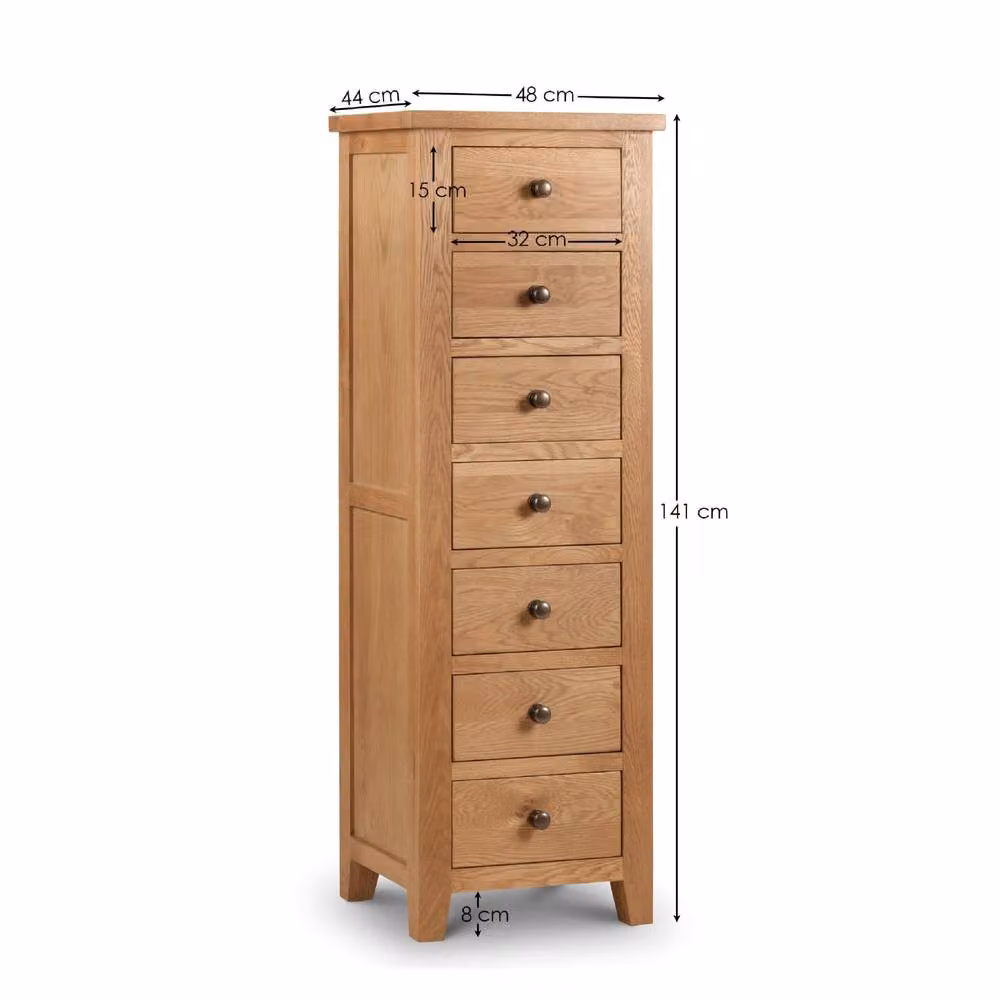 Cheshire Kingsley 7 Drawer Chest in Brown Oak – 4