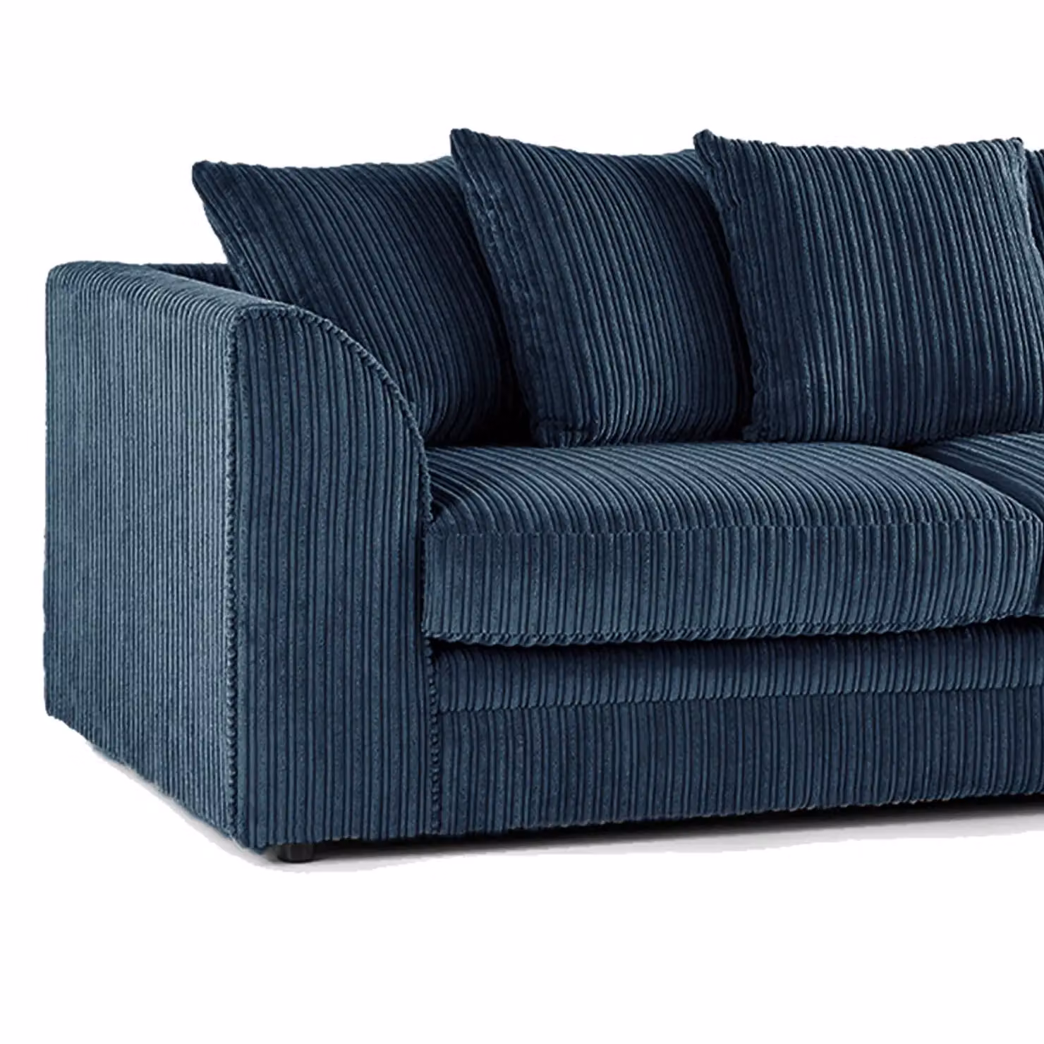 Furnishings For Less UK Luxor Jumbo Cord Fabric 3 Seater Sofa in Navy Blue – 2