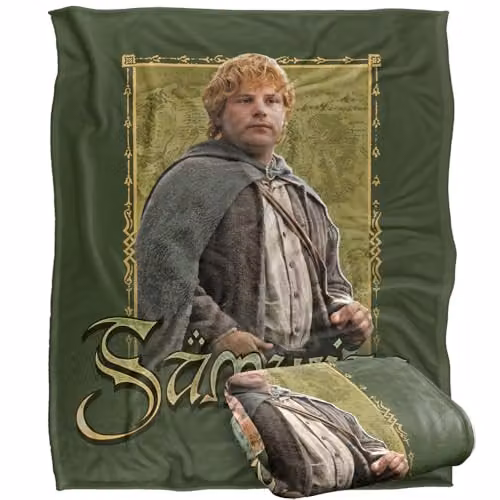 Warner Bros. Lord of the Rings Samwise Silky Touch Super Soft Fleece Throw Blanket, Multicolour, W: 127.0 cm, D: 152.4 cm – 1