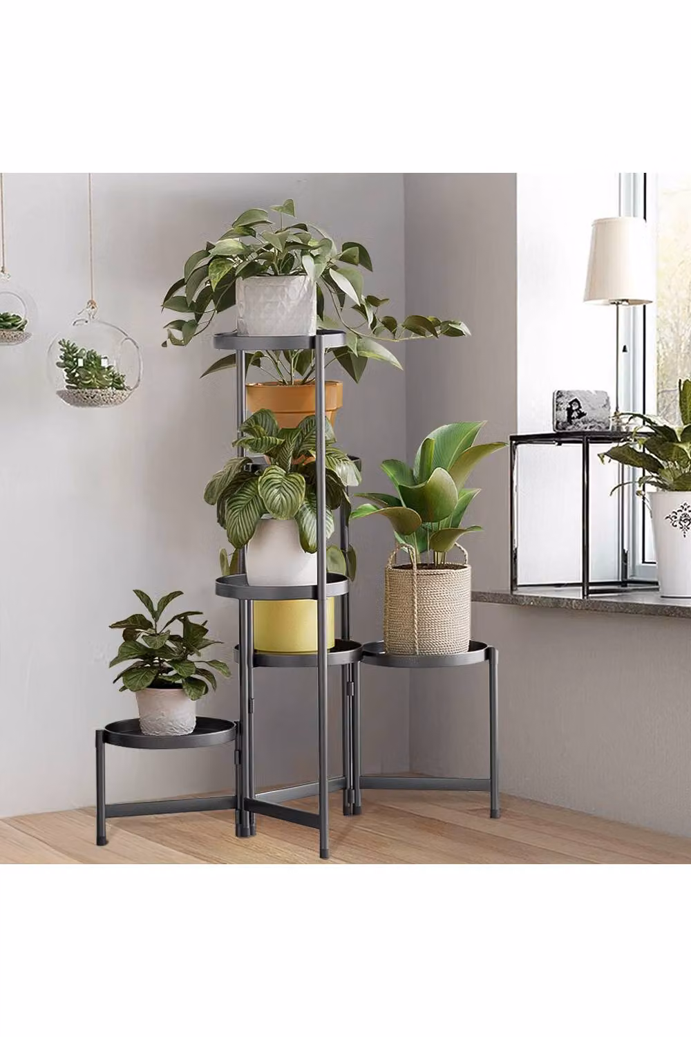 H&O Direct 5-Tier Matt Black Metal Plant Stand – 2