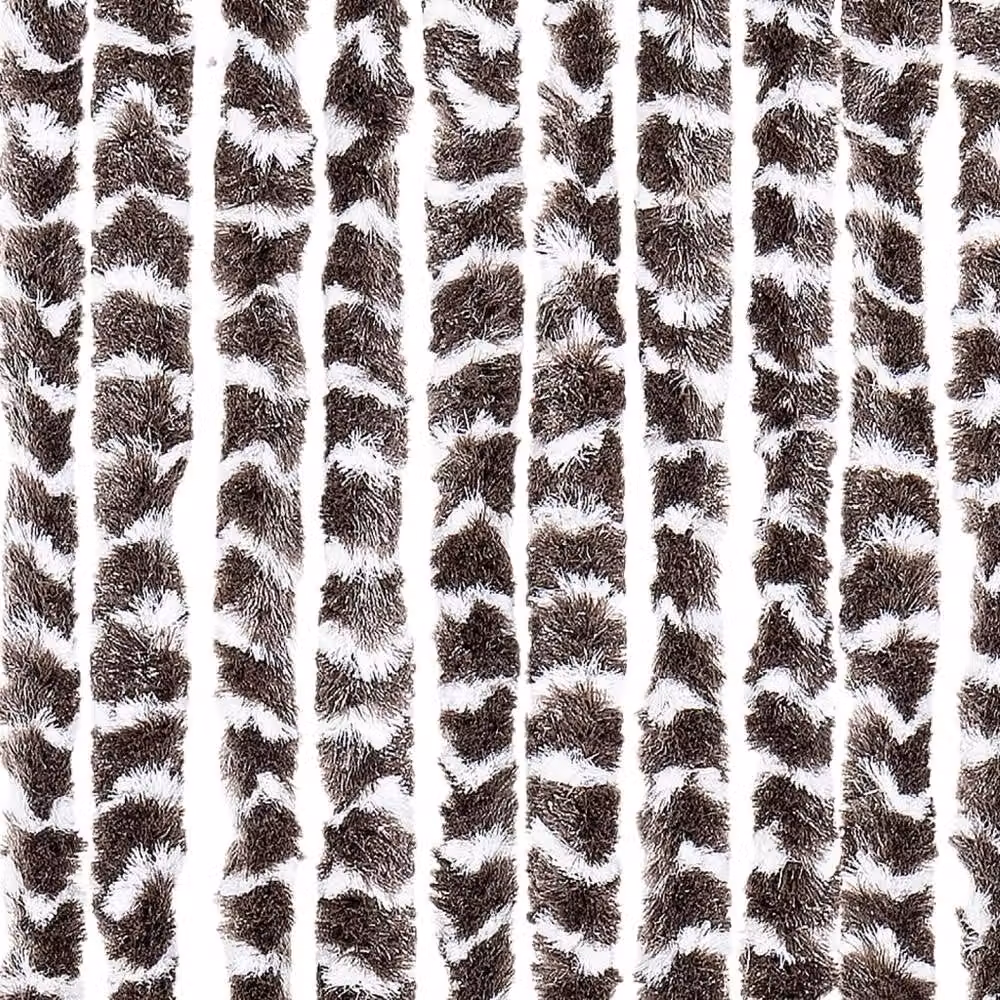 Berkfield Home Chenille Insect Curtain in Brown and White, W/H: 100 x 220 cm – 6