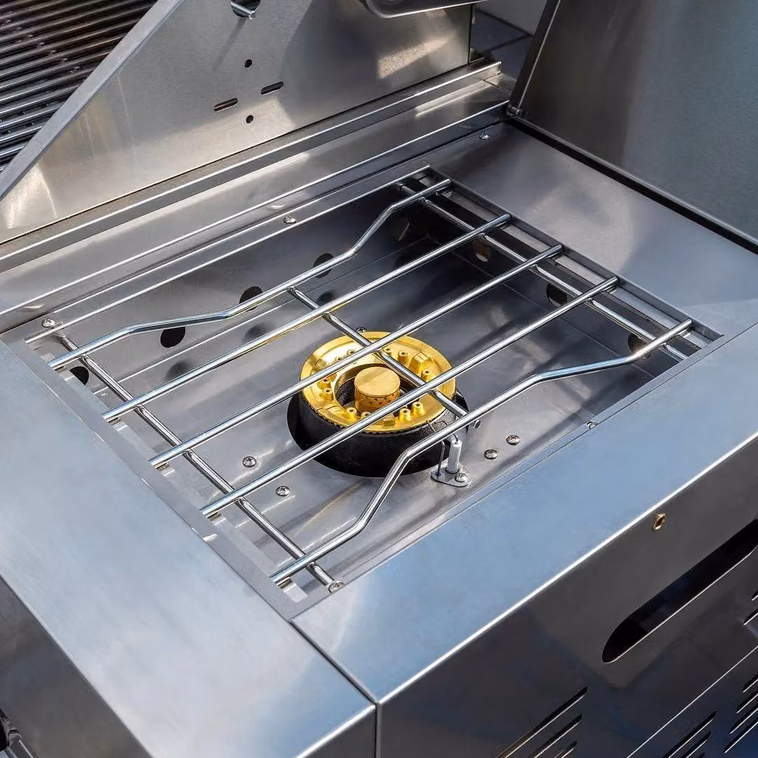 Norfolk Grills KITCHEN600 Silver Stainless Steel Gas Outdoor Barbeque with Side Burner and Warming Rack – 3