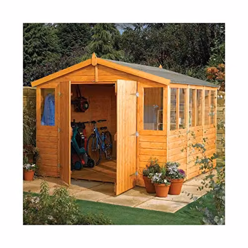 Rowlinsons Workshop Range Shed in Brown, W288 x D457.2 x H235 cm