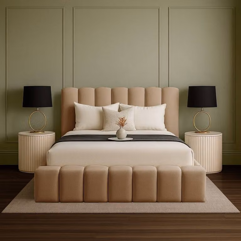 Desire Deco Daisy Ottoman Storage Bed Frame in Beige Plush Velvet with Lift-Up Base, W/D/H: 120 x 200 x 145 cm