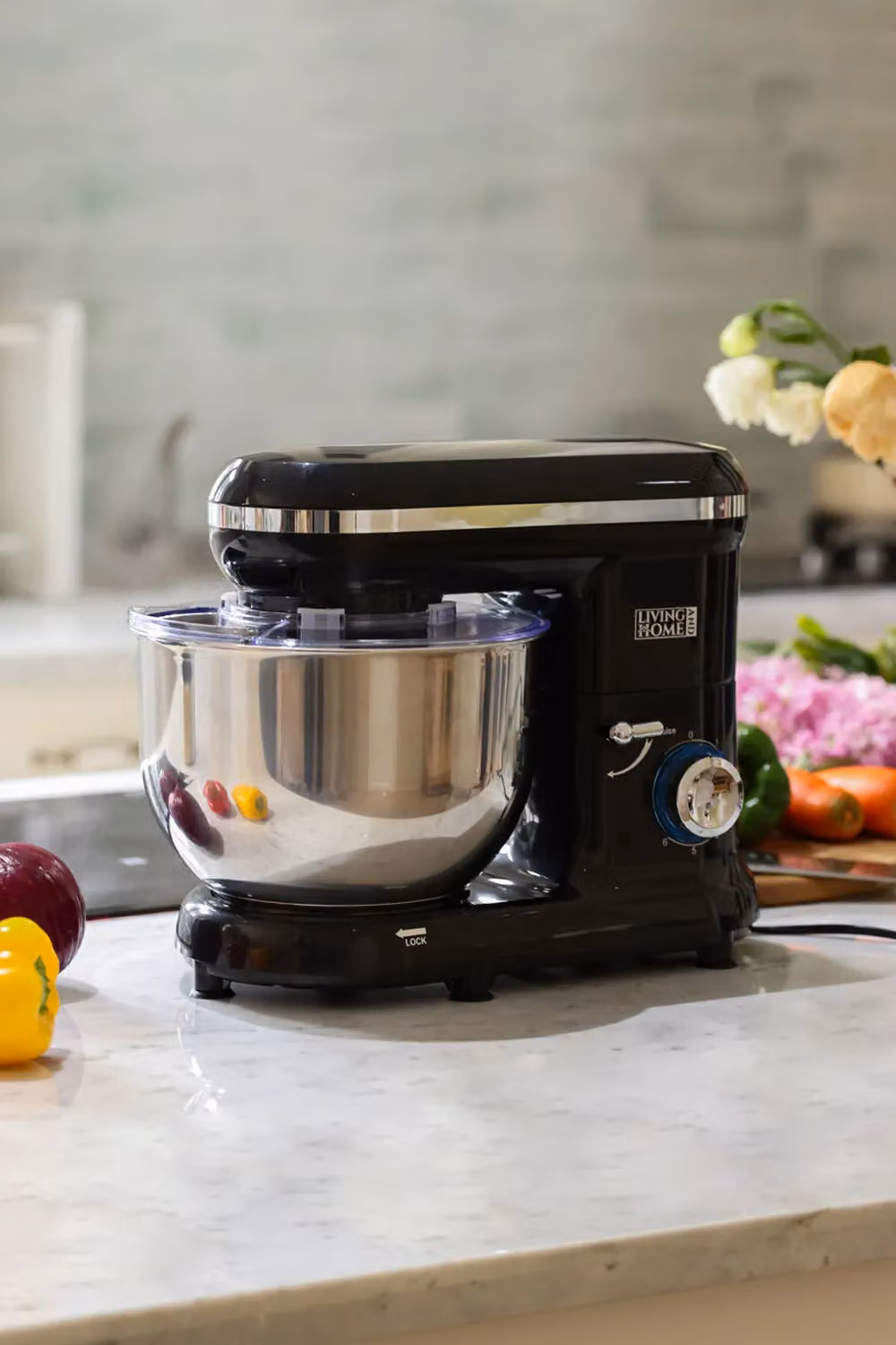 Living and Home 3-in-1 Multi-Function Household Stand Mixer with 5.5-Quart Mixing Bowl and 6 Speeds, Black – 4