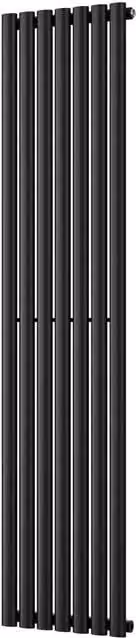 Omeara Black Vertical Single Panel Radiator, W: 40.6 cm, H: 180 cm
