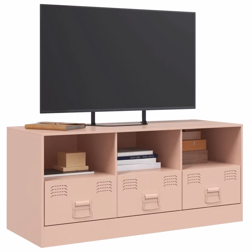 Berkfield Home Modern Pink Metal TV Cabinet W/D/H: 99 x 39 x 44 cm – 4