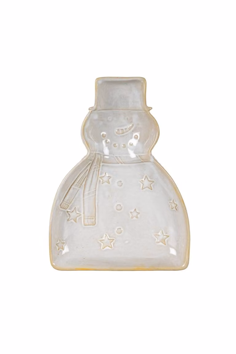 KDMD Alora Ceramic Snowman Dish in White