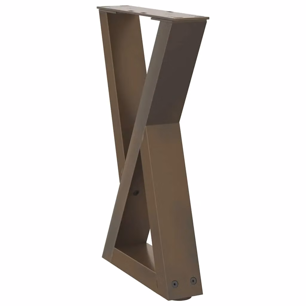 Berkfield Home Steel Coffee Table Legs, 2 Pieces, Brown, W/D/H: 28 x 42 x 43.3 cm – 3