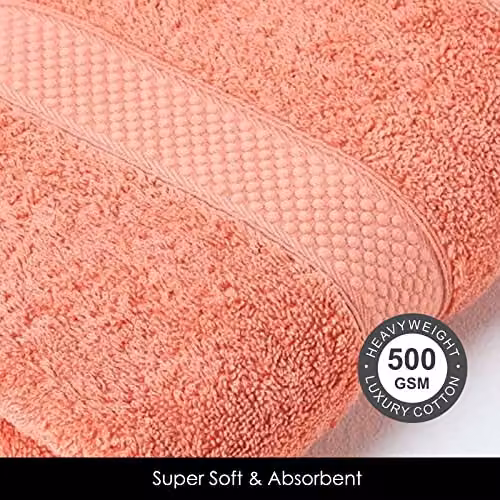HOMESCAPES Burnt Orange Turkish Cotton Bath Towel, 500 GSM, W/D/H: 130 x 70 x 70 cm – 2