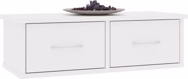 Berkfield Home Wall-mounted Drawer Shelf in White, W: 60 cm, D: 26 cm, H: 18.5 cm – 1