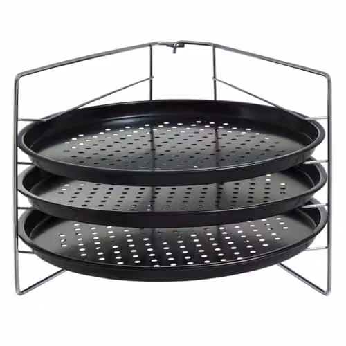 Orsina Three Tier Non-Stick Carbon Steel Pizza Rack in Black, W/D/H: 32 x 20 x 20 cm – 1