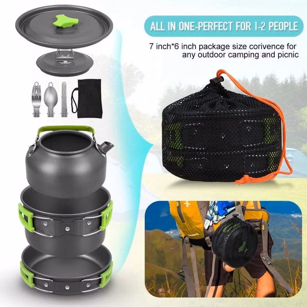 SPETLEK 8-Piece Portable Aluminium Camping Cookware Set in Grey – 4