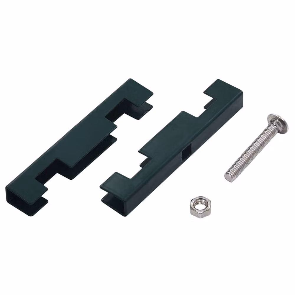 Berkfield Home Garden Green Galvanised Steel U-Profile Mat Connectors, 10 Set – 2