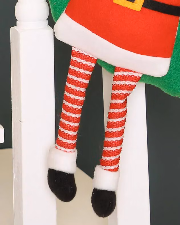 Dibor Set of 4 Santa Hanging Legs Christmas Tree Gift Bags in Green, White and Red – 4