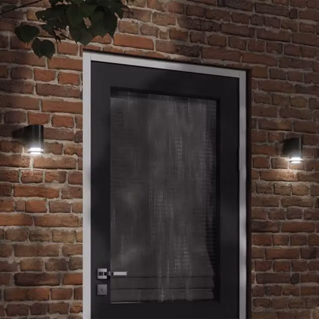 Berkfield Home Set of 2 Black Die-cast Aluminium Outdoor Up and Down Wall Lights