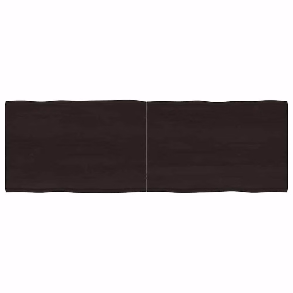 Berkfield Home Rustic Live Edge Oak Table Top in Dark Grey and Dark Brown, W/D/H: 180 x 60 x 2-4 cm – 2