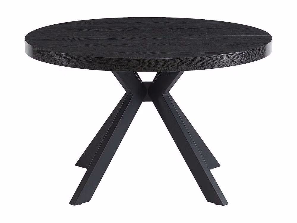 Vente-unique KOMONI Extendable Round Dining Table, Black, W/D/H: 120 x 120 x 76 cm – 1