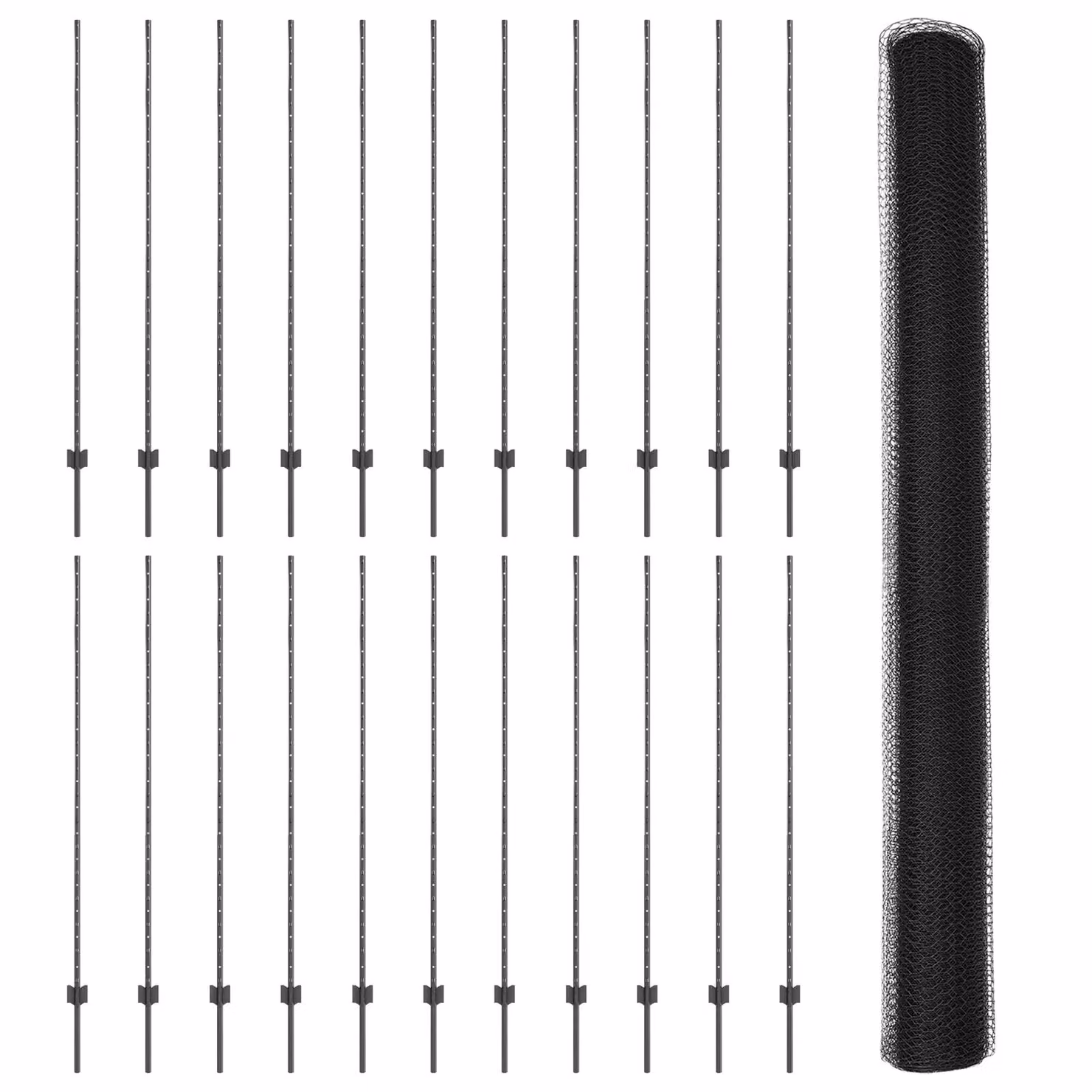 Berkfield Home Grey Steel Hexagon Fence and U-Channel Fence Posts Set, 22 pcs, Height: 160 cm – 2