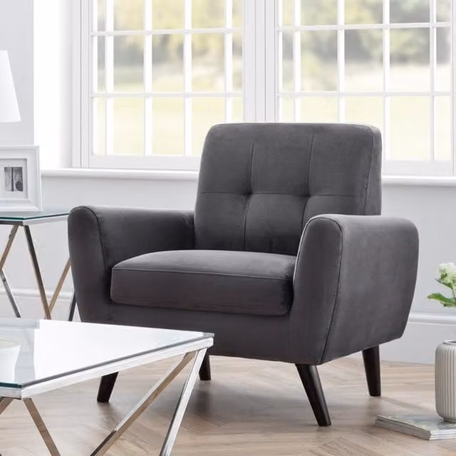 Julian Bowen Monza Grey Velvet Armchair