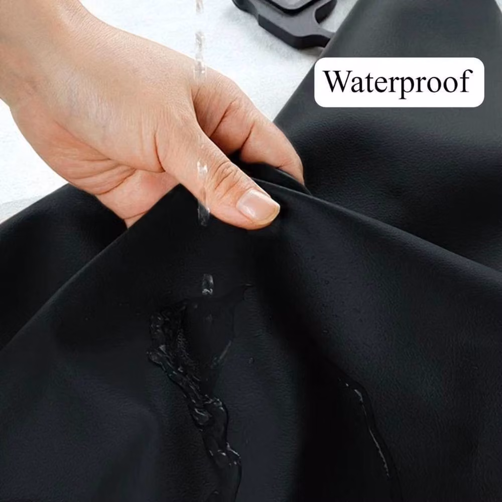 SPETLEK Thick Black PU Leather Armchair Covers, Water Repellent and Machine Washable – 3